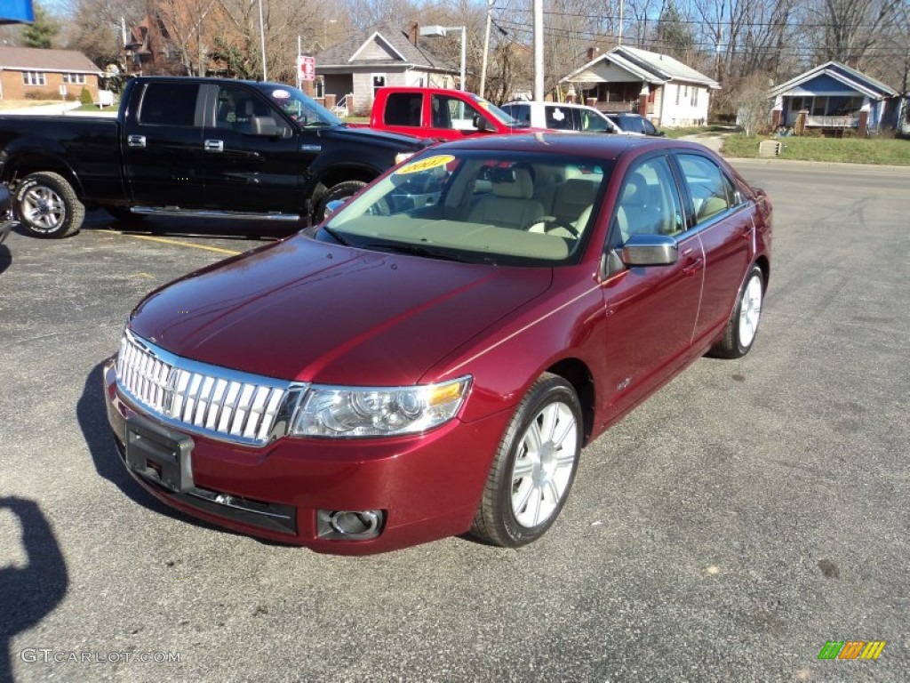 2007 MKZ Sedan - Merlot Metallic / Sand photo #2