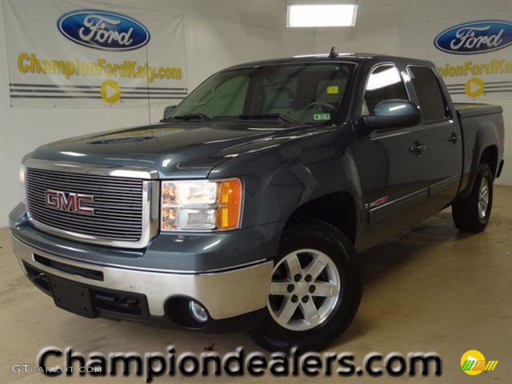 2008 Sierra 1500 SLT Crew Cab - Stealth Gray Metallic / Light Titanium photo #1