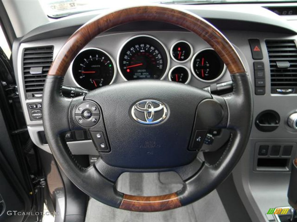 2011 Toyota Tundra Limited CrewMax Graphite Gray Steering Wheel Photo #57817855