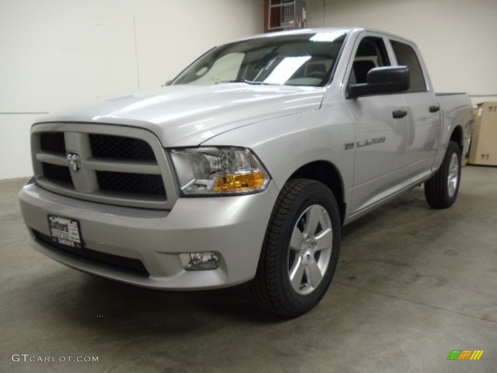 2012 Ram 1500 Express Crew Cab 4x4 - Bright Silver Metallic / Dark Slate Gray/Medium Graystone photo #1