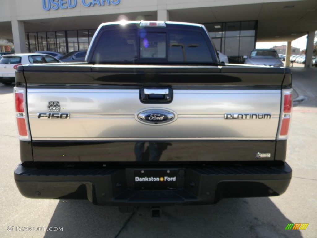 2010 F150 Platinum SuperCrew - Tuxedo Black / Medium Stone Leather/Sienna Brown photo #4