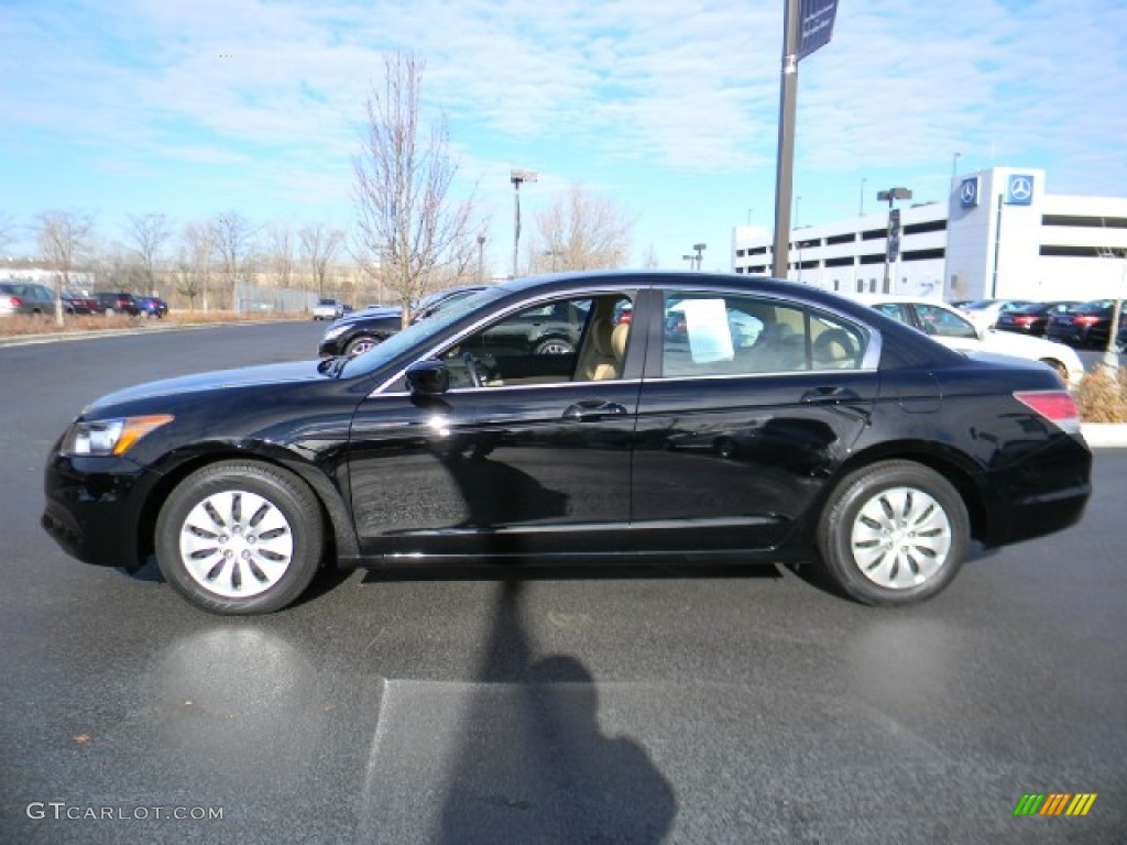 2011 Accord LX Sedan - Crystal Black Pearl / Ivory photo #4