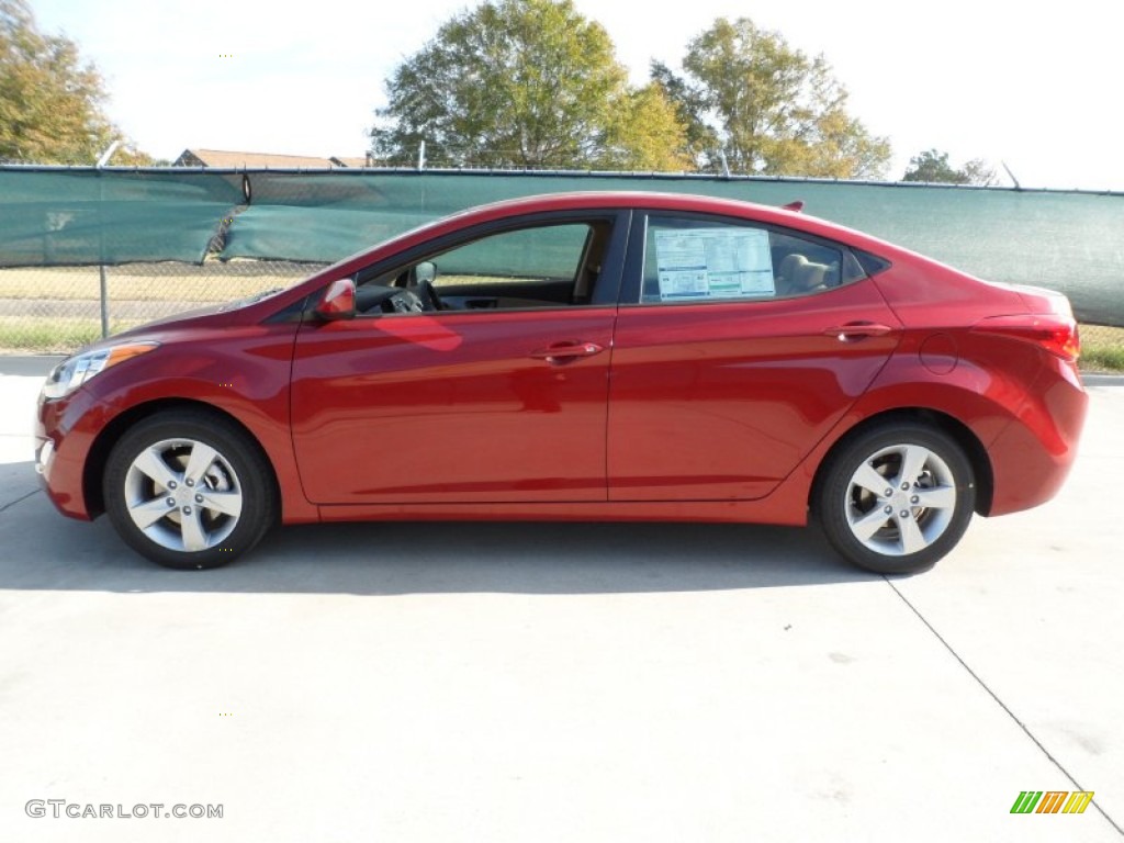 2012 Elantra GLS - Red Allure / Beige photo #6