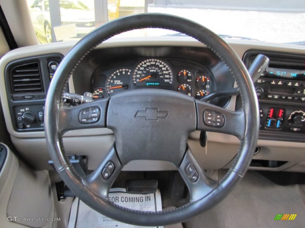 2005 Chevrolet Silverado 1500 LT Crew Cab 4x4 Tan Steering Wheel Photo #57829115