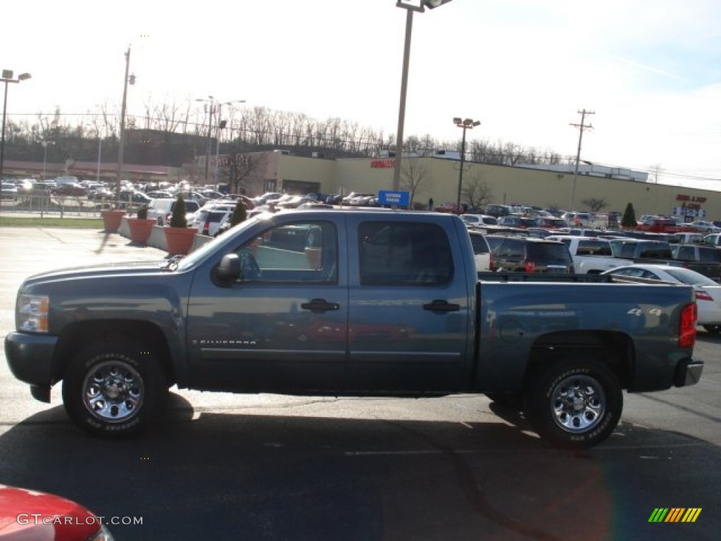 2008 Silverado 1500 LS Crew Cab 4x4 - Blue Granite Metallic / Light Titanium/Ebony Accents photo #4