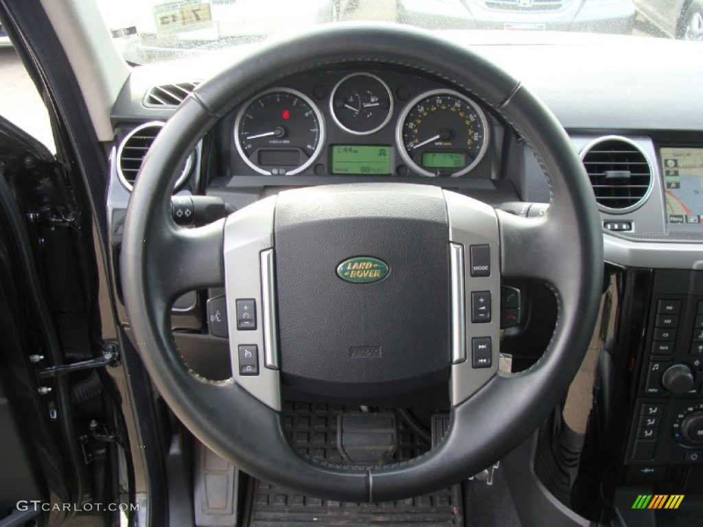 2009 Land Rover LR3 HSE Ebony Steering Wheel Photo #57829546