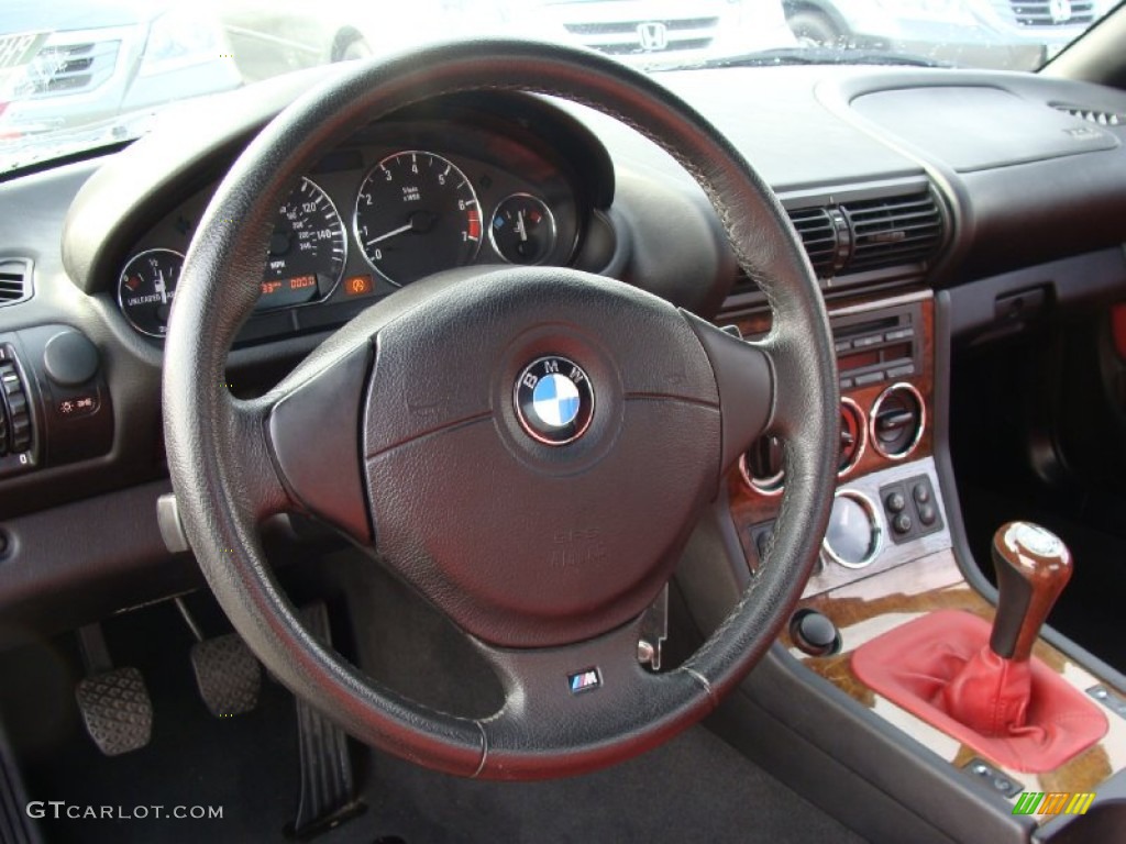 2001 BMW Z3 3.0i Roadster Tanin Red Steering Wheel Photo #57831731
