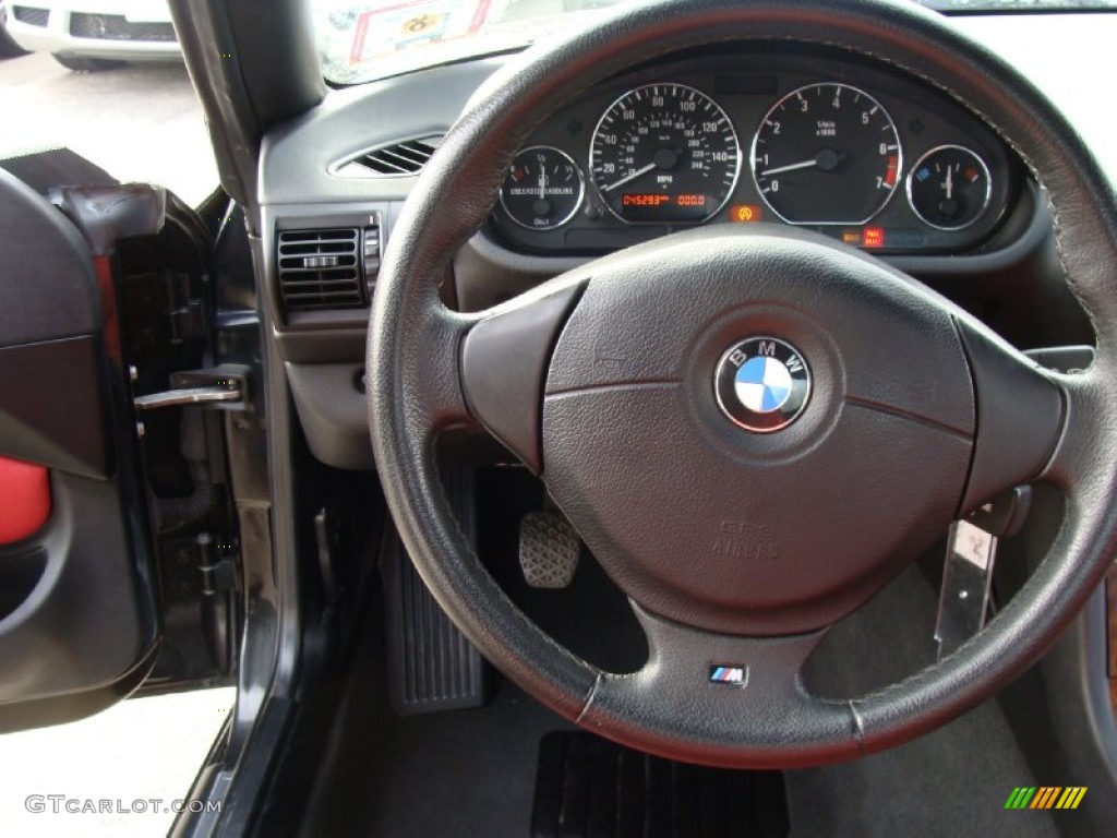 2001 BMW Z3 3.0i Roadster Tanin Red Steering Wheel Photo #57831767