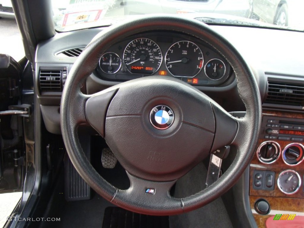 2001 BMW Z3 3.0i Roadster Tanin Red Steering Wheel Photo #57831773