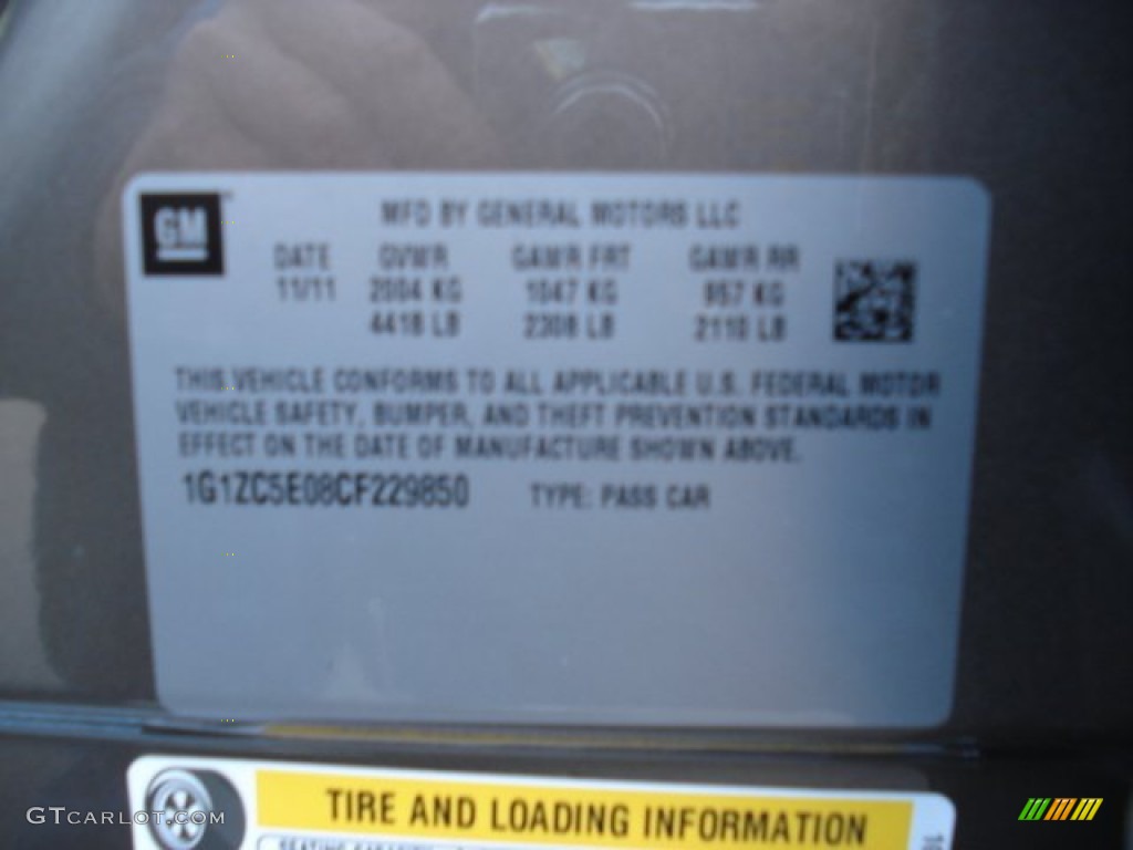 2012 Malibu LT - Mocha Steel Metallic / Cocoa/Cashmere photo #20