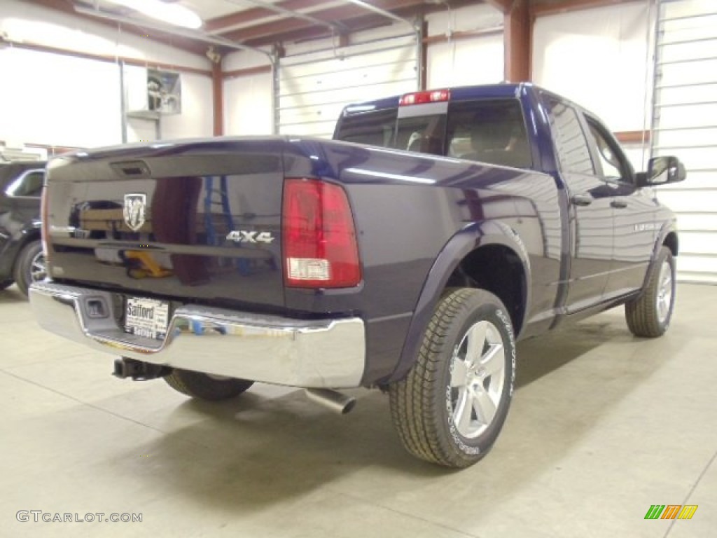 2012 Ram 1500 Outdoorsman Quad Cab 4x4 - True Blue Pearl / Dark Slate Gray/Medium Graystone photo #5