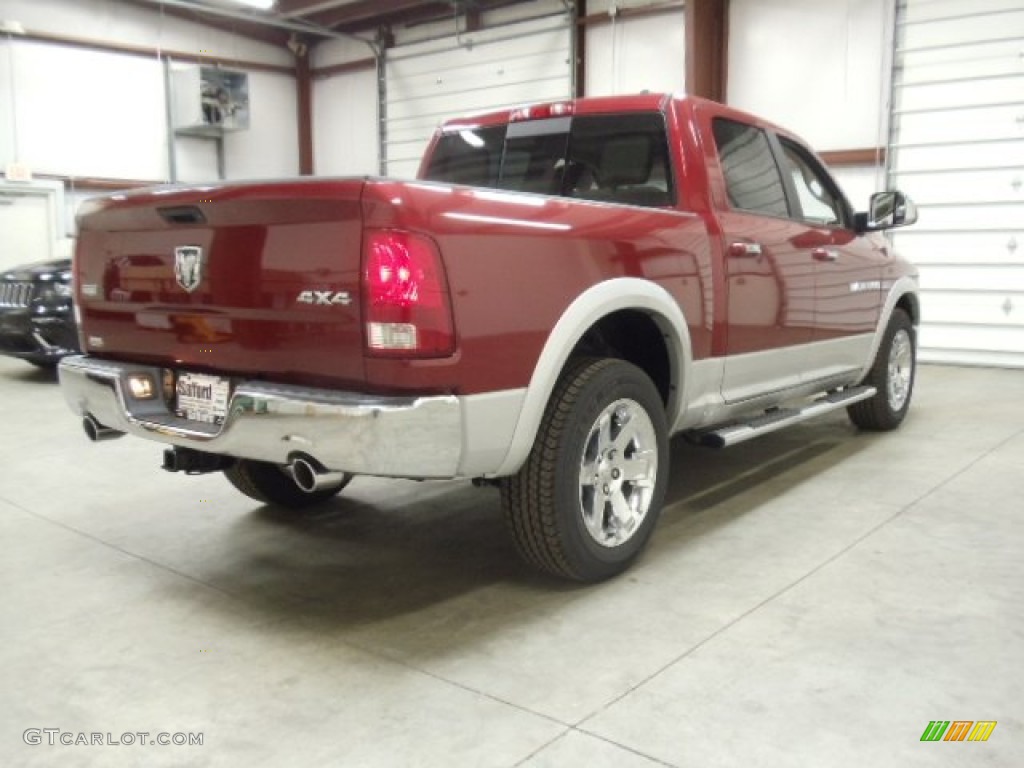 2012 Ram 1500 Laramie Longhorn Crew Cab 4x4 - Deep Cherry Red Crystal Pearl / Light Pebble Beige/Bark Brown photo #5