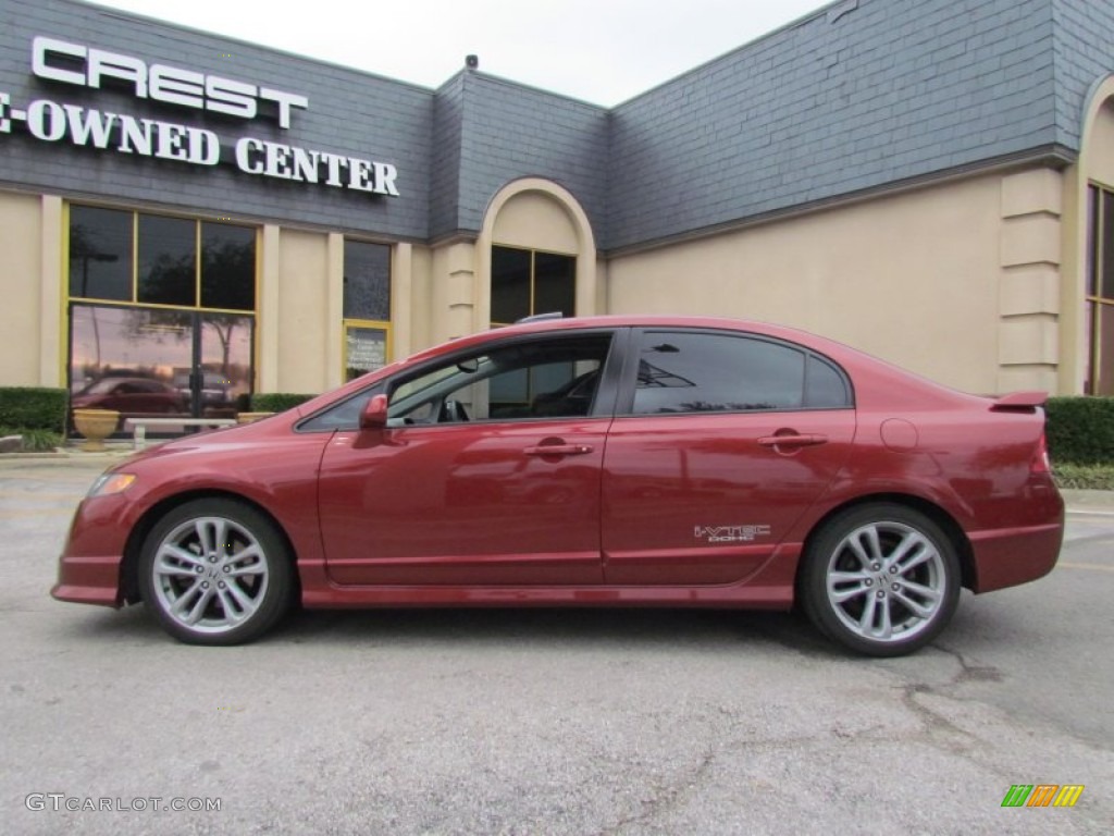 2007 Civic Si Sedan - Habanero Red Pearl / Black photo #1