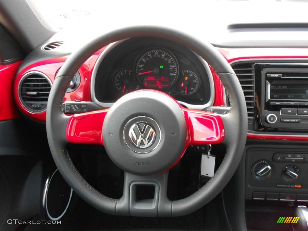 2012 Volkswagen Beetle 2.5L Titan Black Steering Wheel Photo #57837986