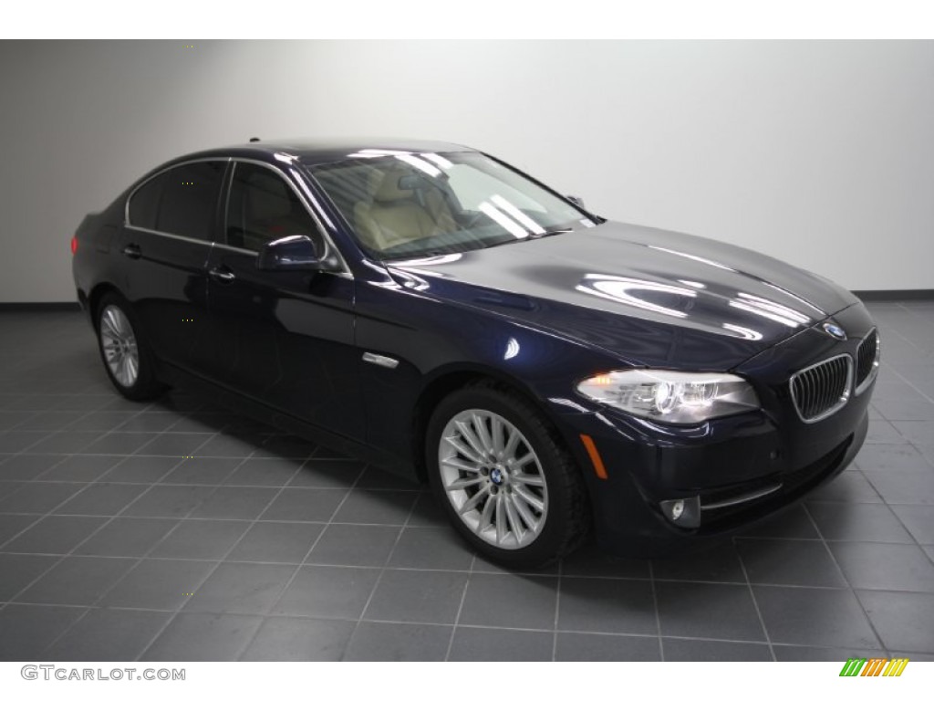 2011 5 Series 535i Sedan - Deep Sea Blue Metallic / Venetian Beige photo #1