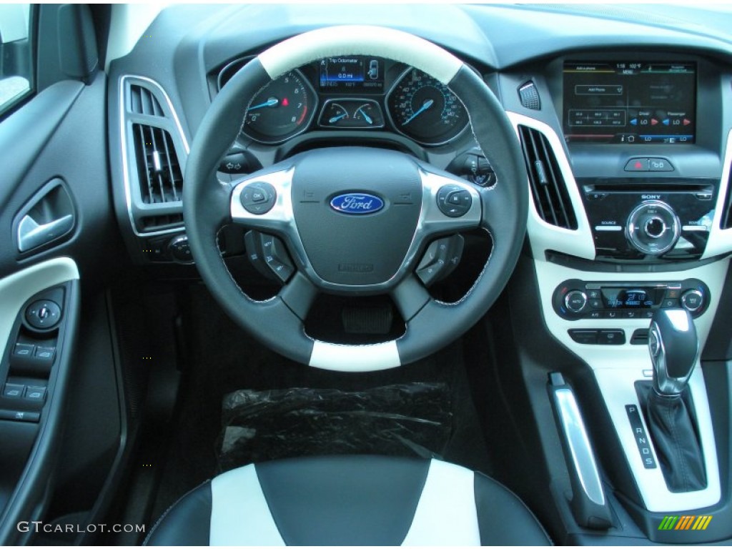 2012 Ford Focus Titanium 5-Door Arctic White Leather Dashboard Photo #57843242