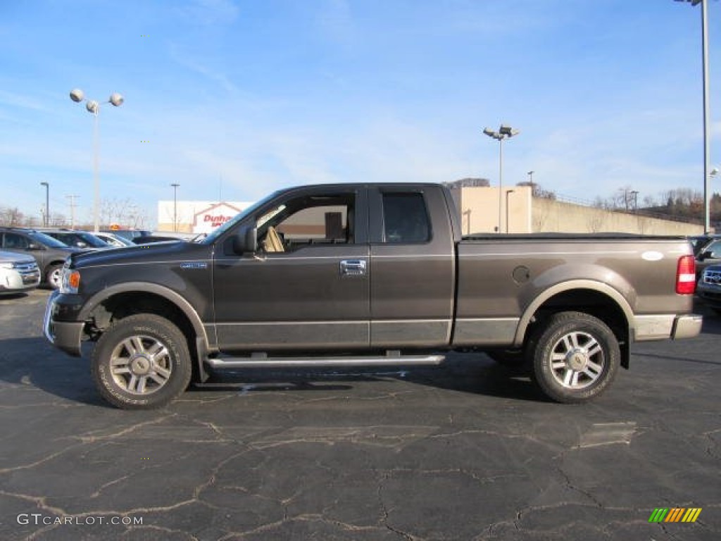 2005 F150 XLT SuperCab 4x4 - Dark Stone Metallic / Tan photo #2