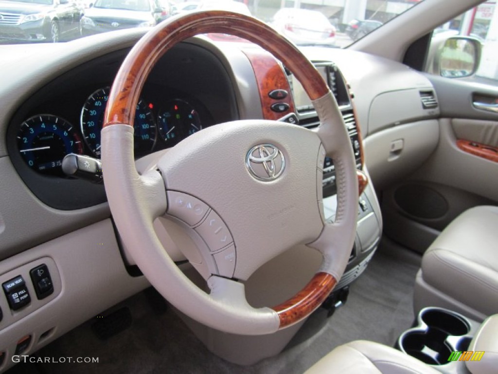2009 Toyota Sienna Limited AWD Taupe Steering Wheel Photo #57846203