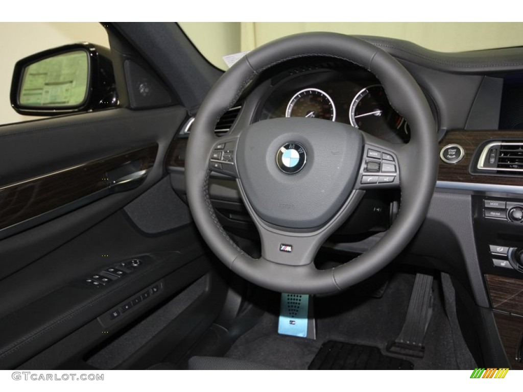2012 BMW 7 Series 750Li xDrive Sedan Black Steering Wheel Photo #57850049