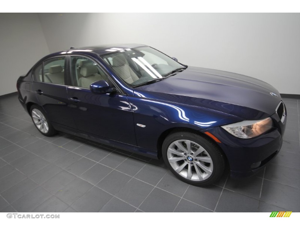 2011 3 Series 328i Sedan - Deep Sea Blue Metallic / Oyster/Black Dakota Leather photo #4