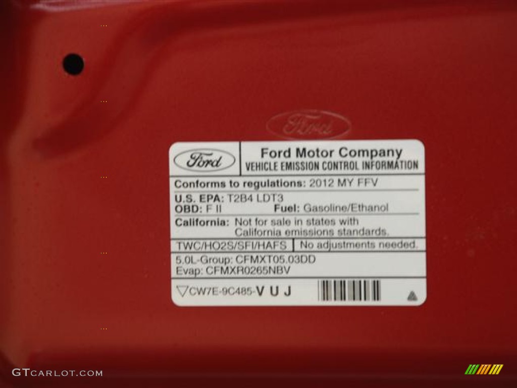 2012 Ford F150 XLT SuperCrew Info Tag Photos