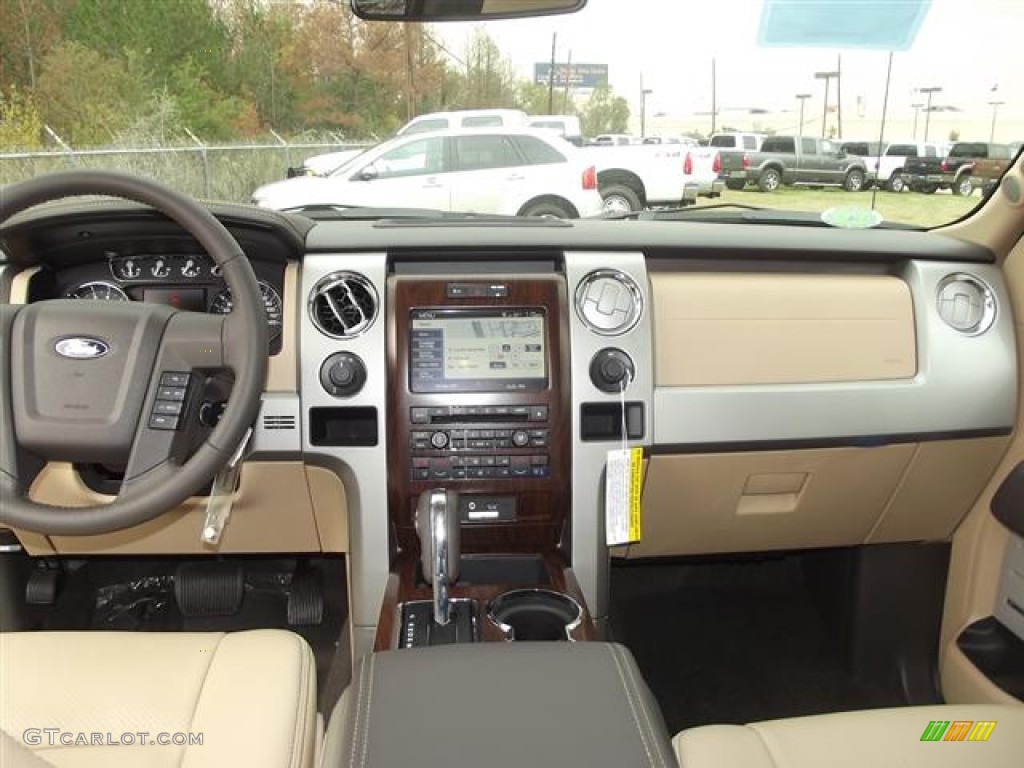 2012 Ford F150 Lariat SuperCrew Pale Adobe Dashboard Photo #57855023