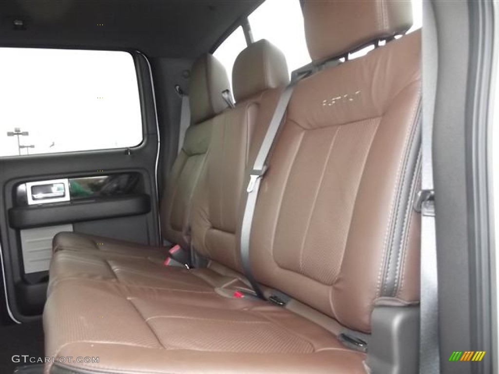 Platinum Sienna Brown/Black Leather Interior 2012 Ford F150 Platinum SuperCrew 4x4 Photo #57855926