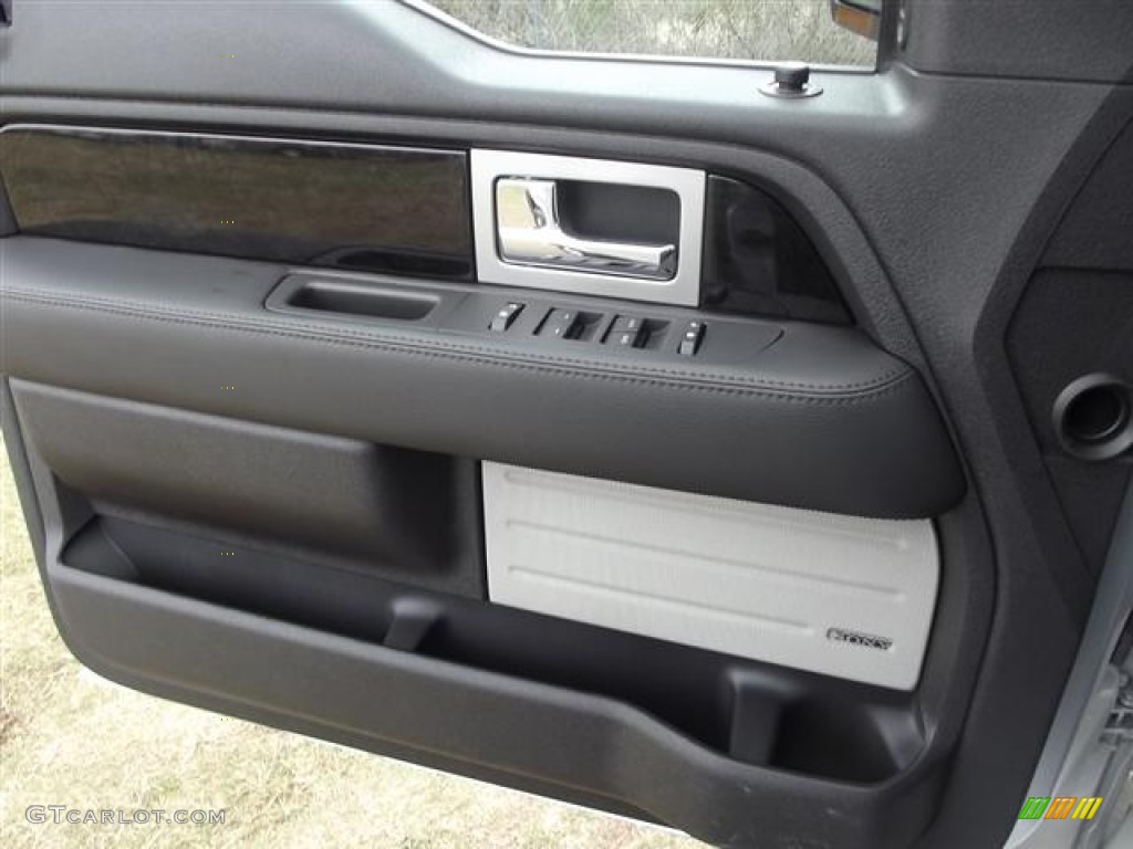 2012 Ford F150 Platinum SuperCrew 4x4 Platinum Sienna Brown/Black Leather Door Panel Photo #57856040