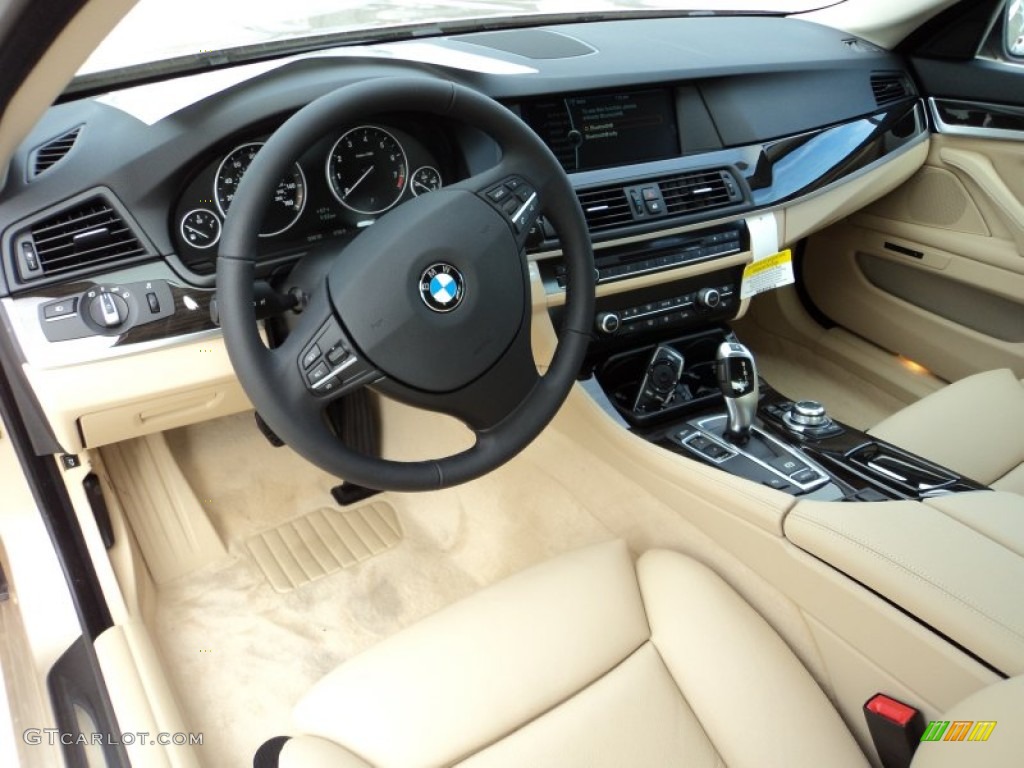 2012 BMW 5 Series 528i Sedan Venetian Beige Dashboard Photo #57856871
