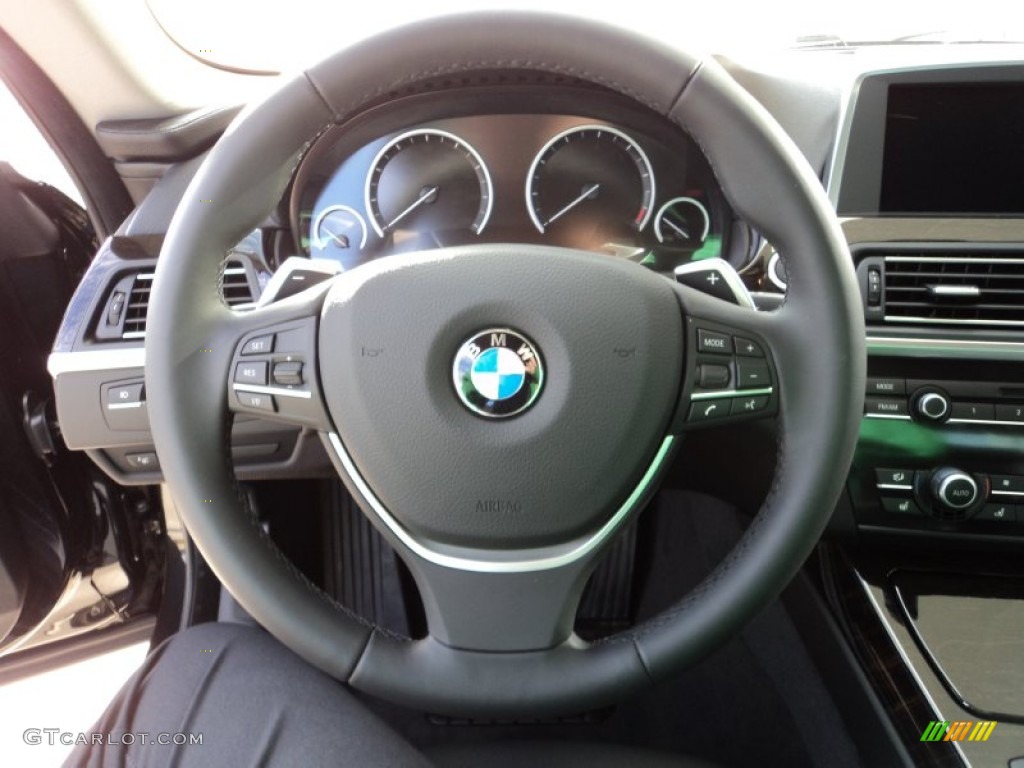 2012 BMW 6 Series 650i Coupe Black Nappa Leather Steering Wheel Photo #57857078