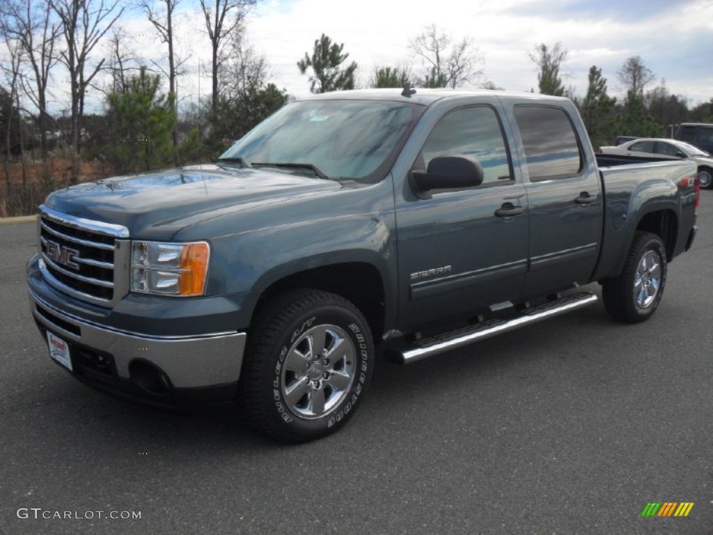 2012 Sierra 1500 SLE Crew Cab 4x4 - Stealth Gray Metallic / Dark Titanium/Light Titanium photo #1
