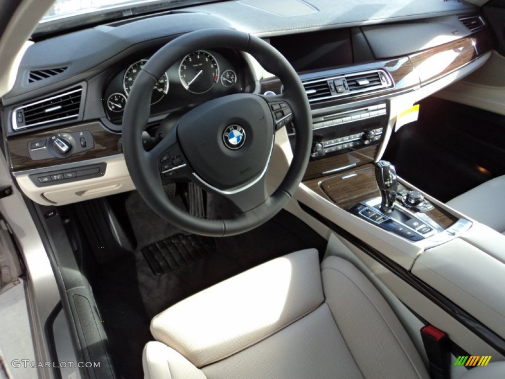 2012 BMW 7 Series 750Li Sedan Oyster/Black Dashboard Photo #57857361