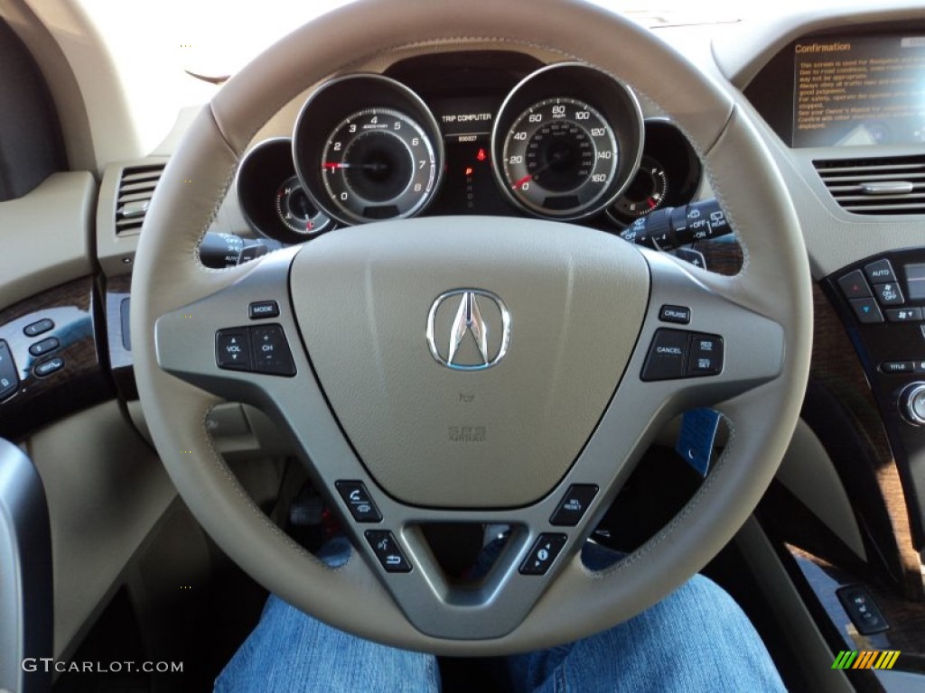 2012 Acura MDX SH-AWD Technology Parchment Steering Wheel Photo #57859589
