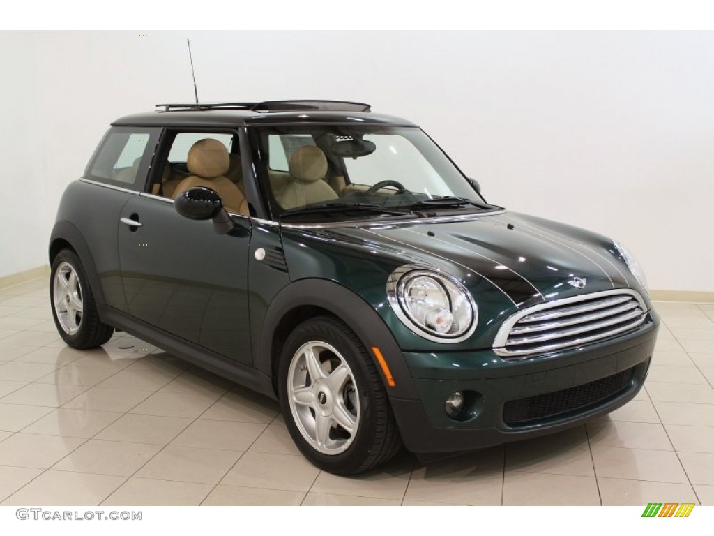 2010 Cooper Hardtop - British Racing Green Metallic / Gravity Tuscan Beige Leather photo #1
