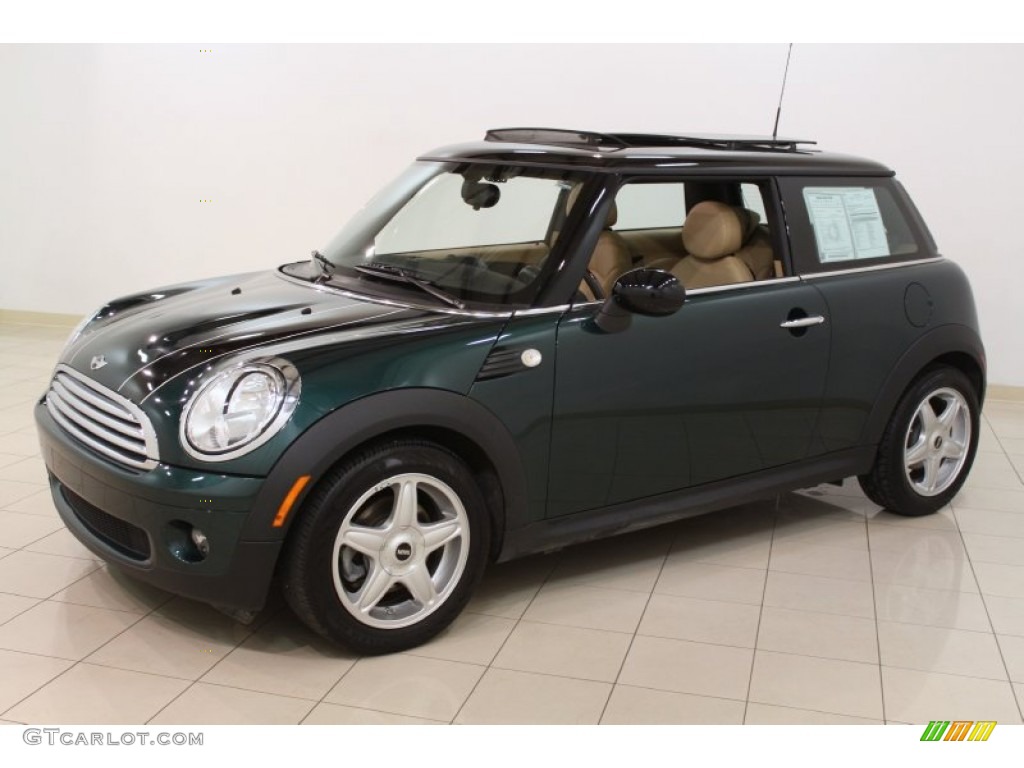 2010 Cooper Hardtop - British Racing Green Metallic / Gravity Tuscan Beige Leather photo #3