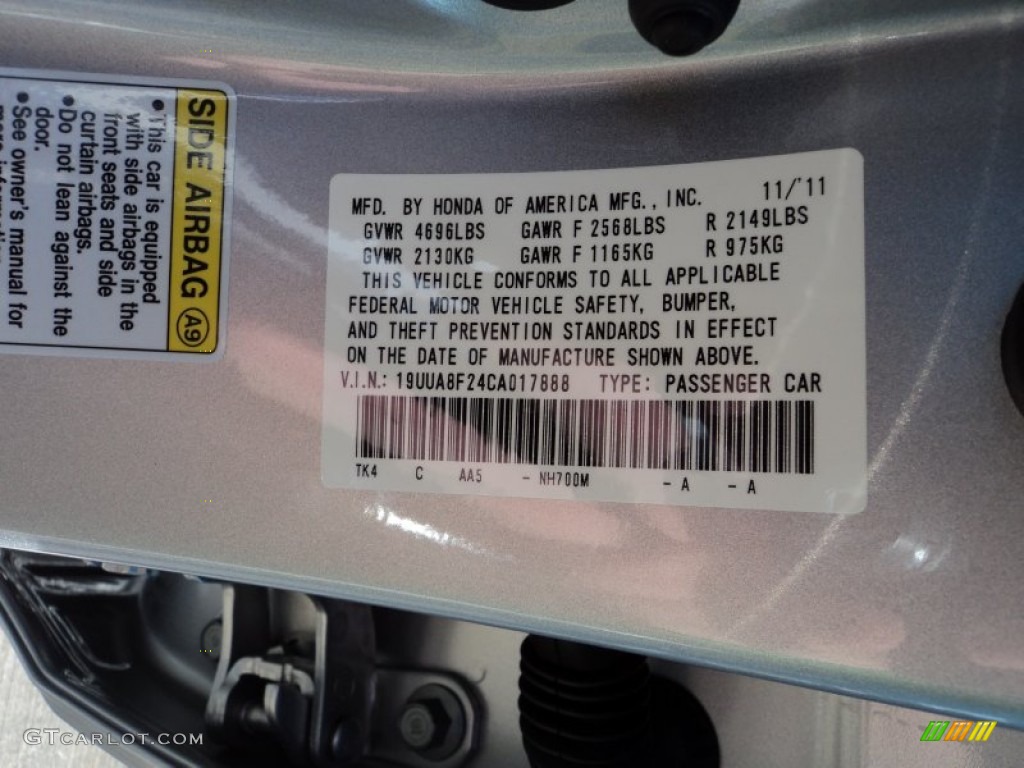 2012 TL Color Code NH700M for Silver Moon Photo #57860447