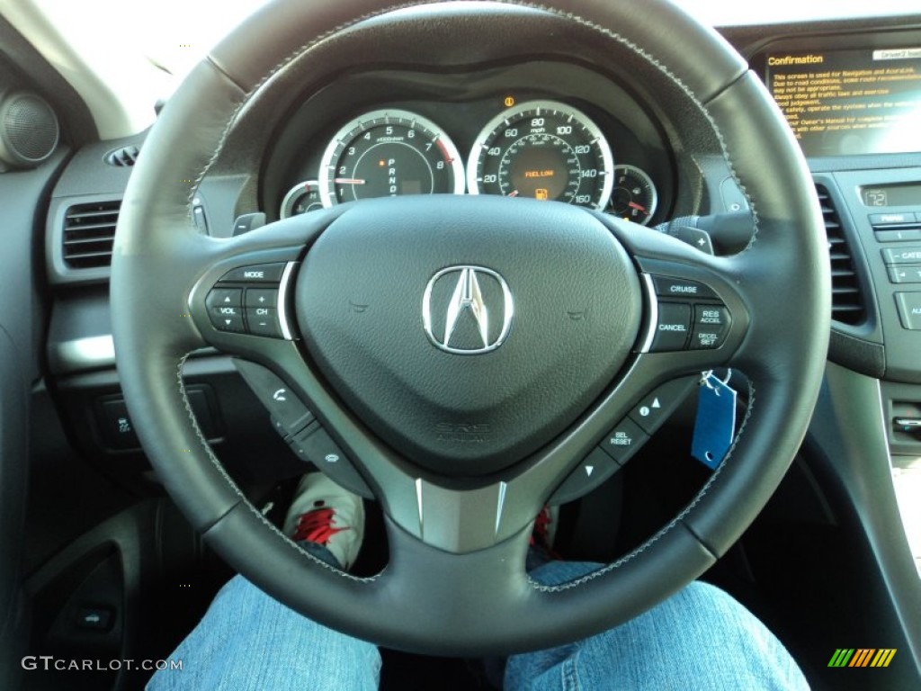 2012 Acura TSX Technology Sedan Ebony Steering Wheel Photo #57861281