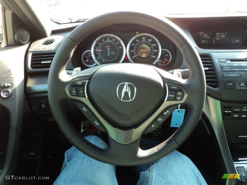 2012 Acura TSX Special Edition Sedan Ebony Steering Wheel Photo #57861524