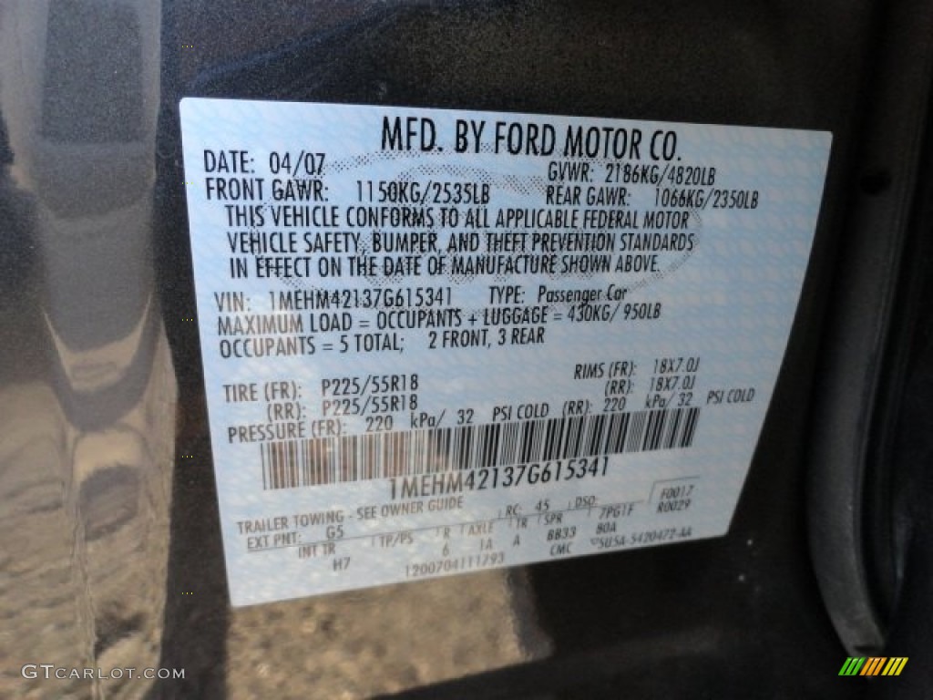 2007 Montego Color Code G5 for Alloy Metallic Photo #57864173