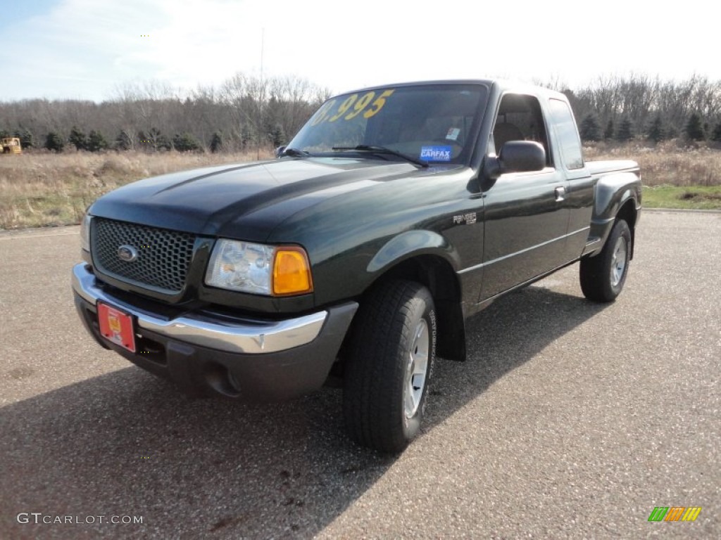2002 Ranger XLT SuperCab 4x4 - Dark Highland Green Metallic / Medium Prairie Tan photo #11