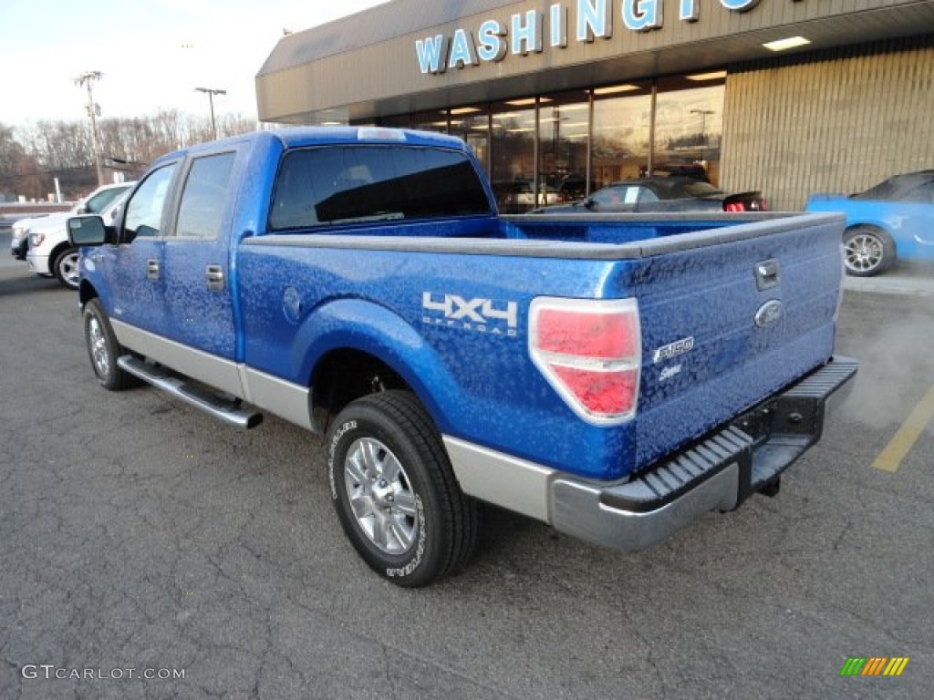 2012 F150 XLT SuperCrew 4x4 - Blue Flame Metallic / Steel Gray photo #2