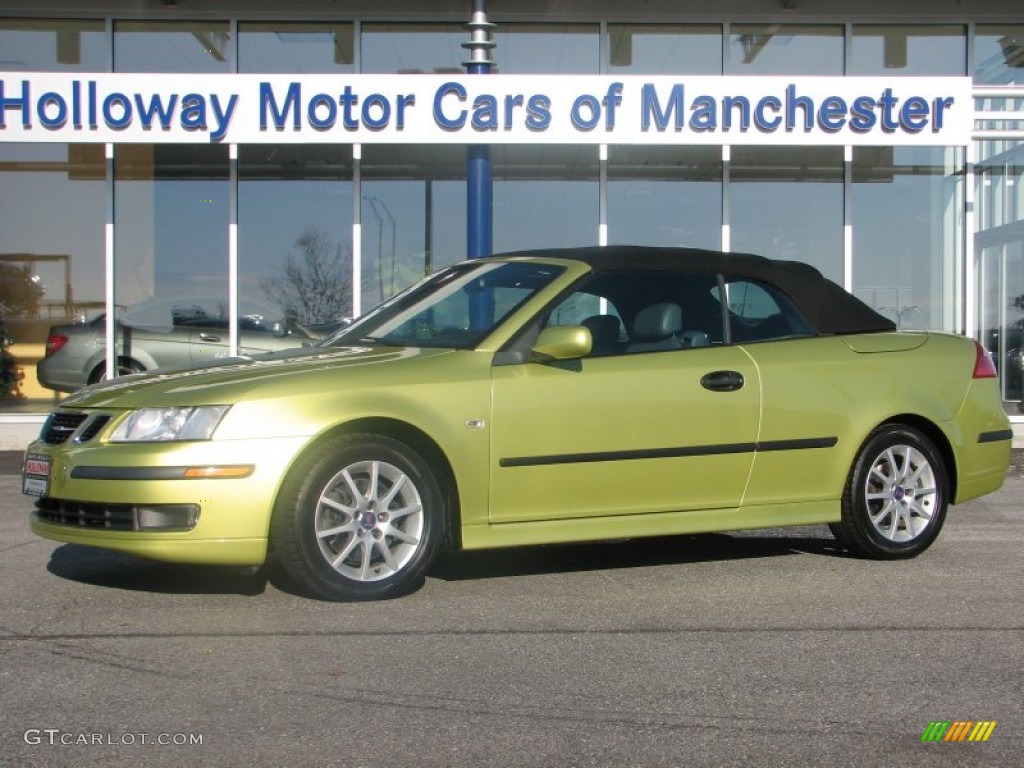 2005 9-3 Arc Convertible - Lime Yellow Metallic / Charcoal Gray photo #1