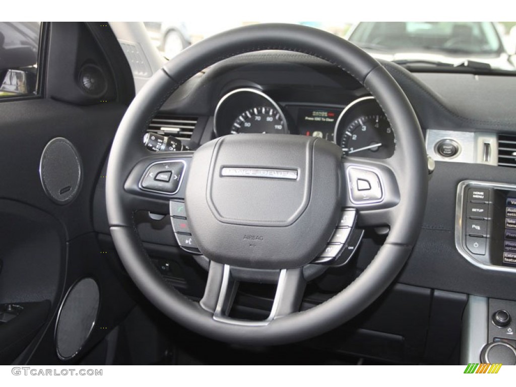 2012 Land Rover Range Rover Evoque Coupe Pure Ebony Steering Wheel Photo #57869246