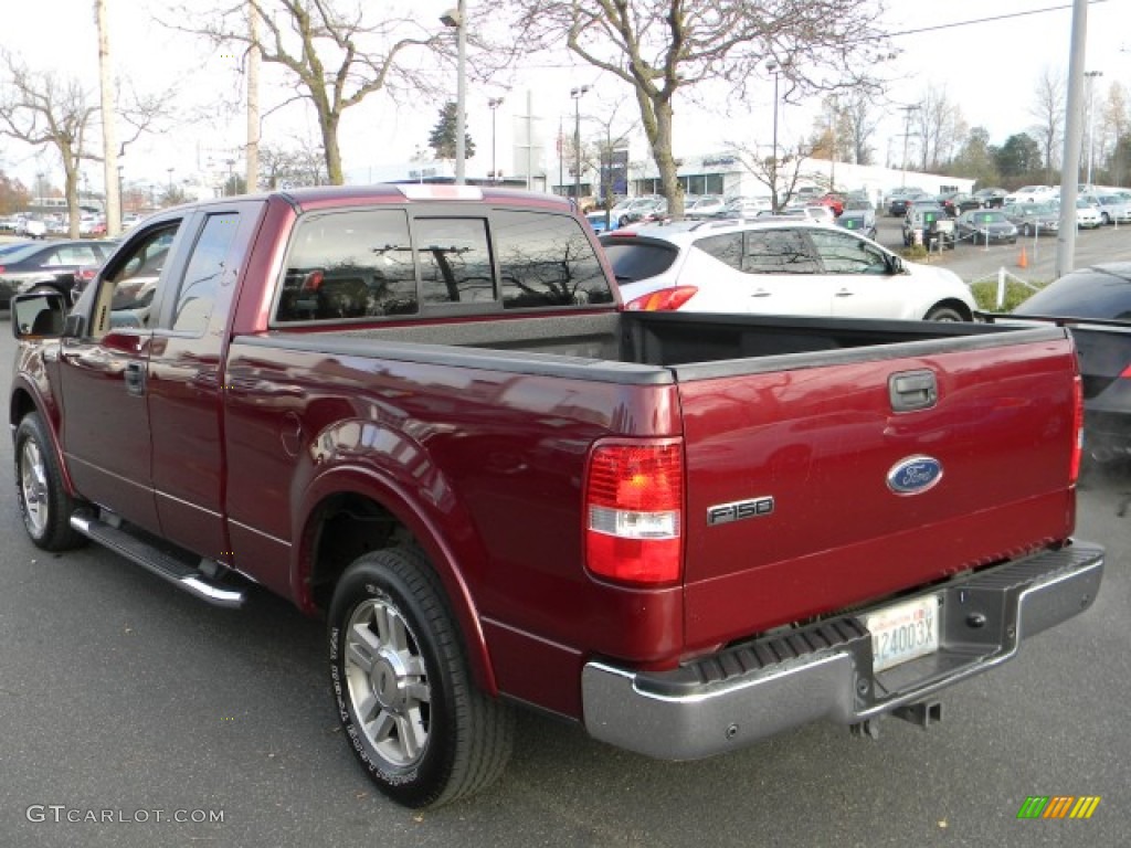 2005 F150 XLT SuperCab - Dark Toreador Red Metallic / Tan photo #4