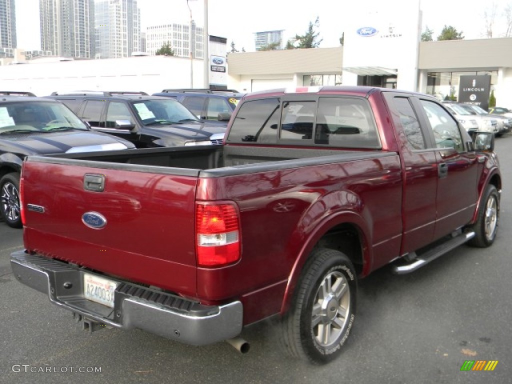 2005 F150 XLT SuperCab - Dark Toreador Red Metallic / Tan photo #5