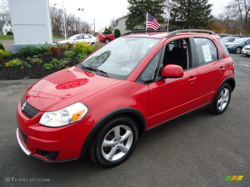 2007 SX4 Convenience AWD - Bright Red / Black photo #2