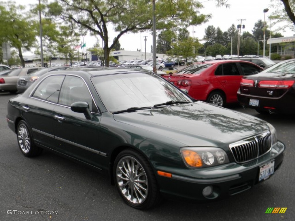 2001 XG300 L Sedan - Midnight Green / Beige photo #2