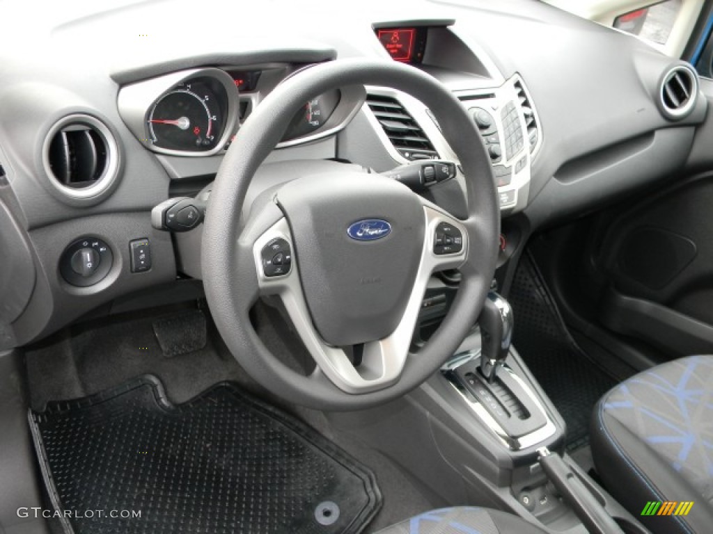 2012 Ford Fiesta SE Hatchback Charcoal Black/Blue Dashboard Photo #57883225