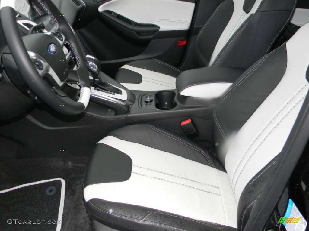 Arctic White Leather Interior 2012 Ford Focus Titanium Sedan Photo #57883798