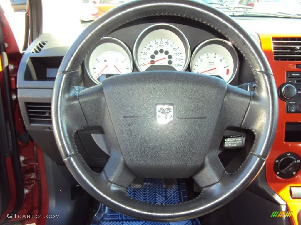 2008 Dodge Caliber SXT Dark Slate Gray/Orange Steering Wheel Photo #57884473